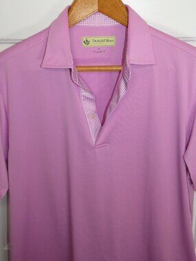 Donald Ross Sportswear Men's Med. Performance Polo Lavendar/Micro Houndstooth